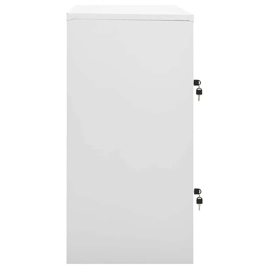 Locker Storage Cabinet 2 pcs Grey Steel Modern Design Organiser Office School