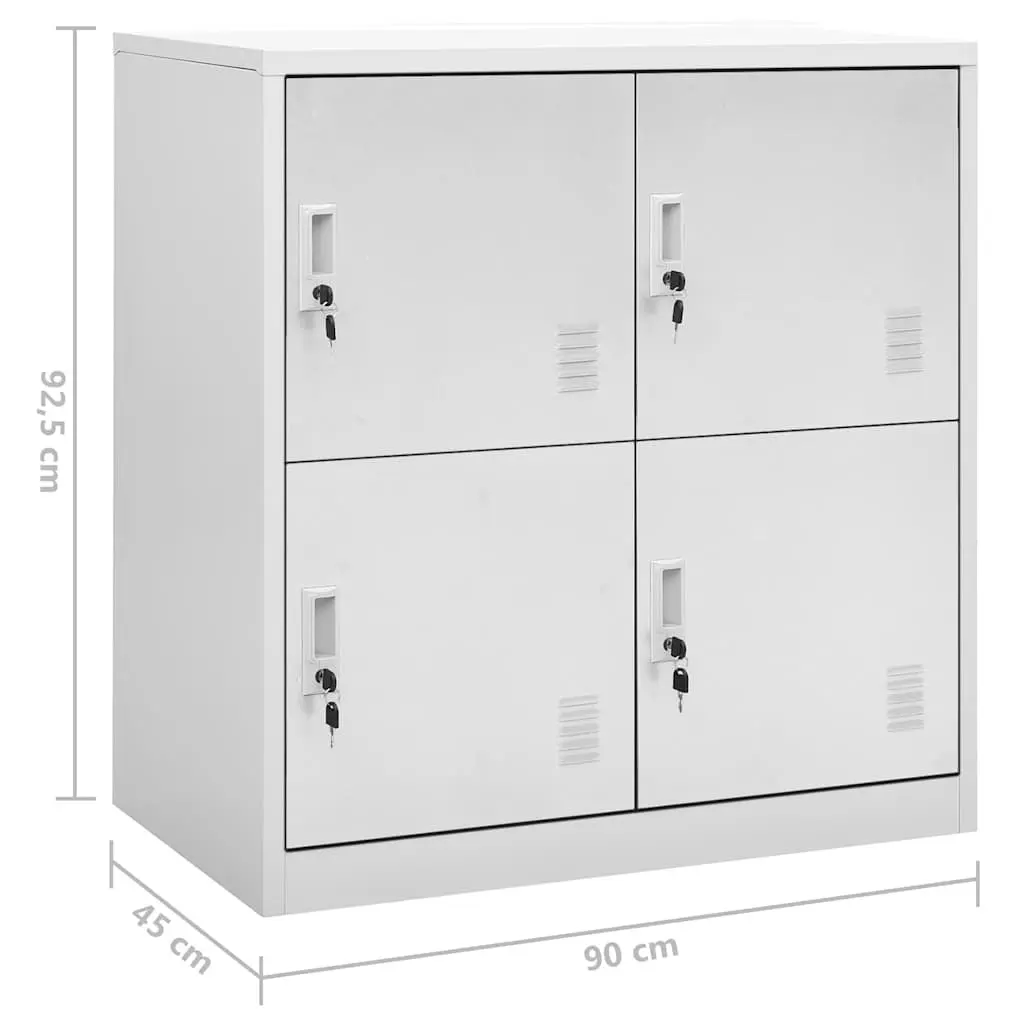 Locker Storage Cabinet 2 pcs Grey Steel Modern Design Organiser Office School