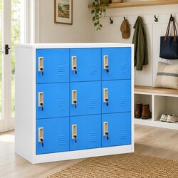 Storage Locker Cabinet Set 5 Pieces Steel Lockable Organiser Home Office