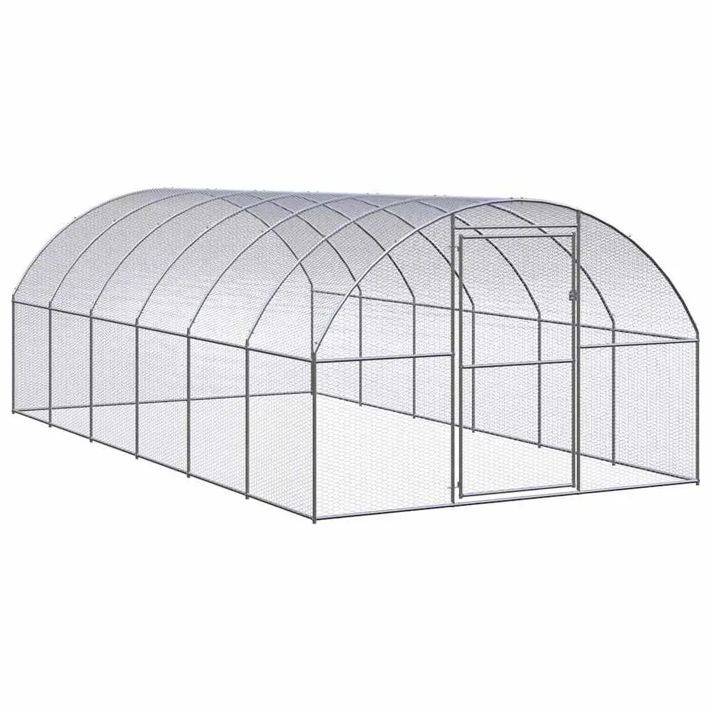 Outdoor Chicken Coop Galvanised Steel 3x6x2 m Small Animal Enclosure Run