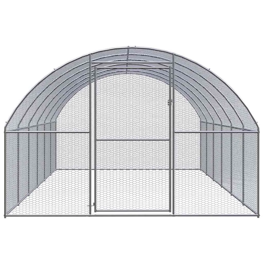 Outdoor Chicken Coop Galvanised Steel 3x6x2 m Small Animal Enclosure Run