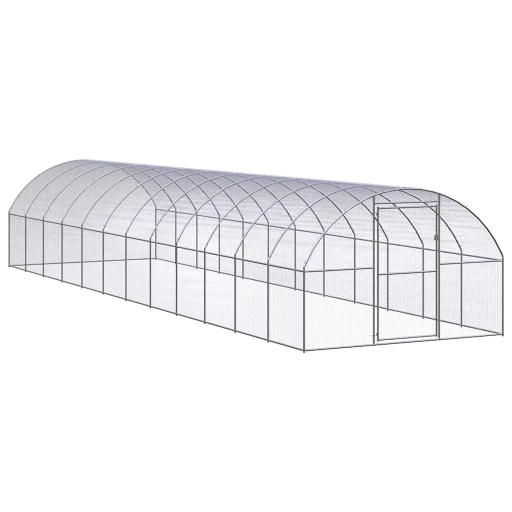 Outdoor Chicken Coop Galvanised Steel Enclosure 3x12x2m