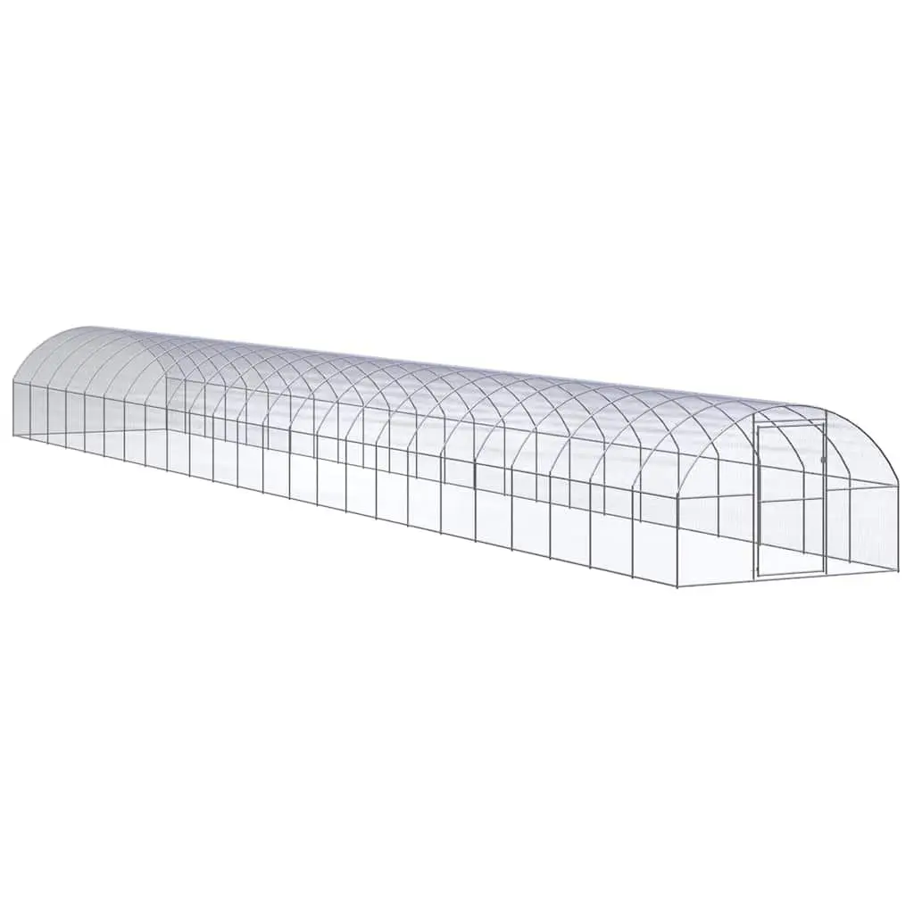 Outdoor Chicken Coop Run Galvanised Steel Poultry Enclosure 3x24x2m