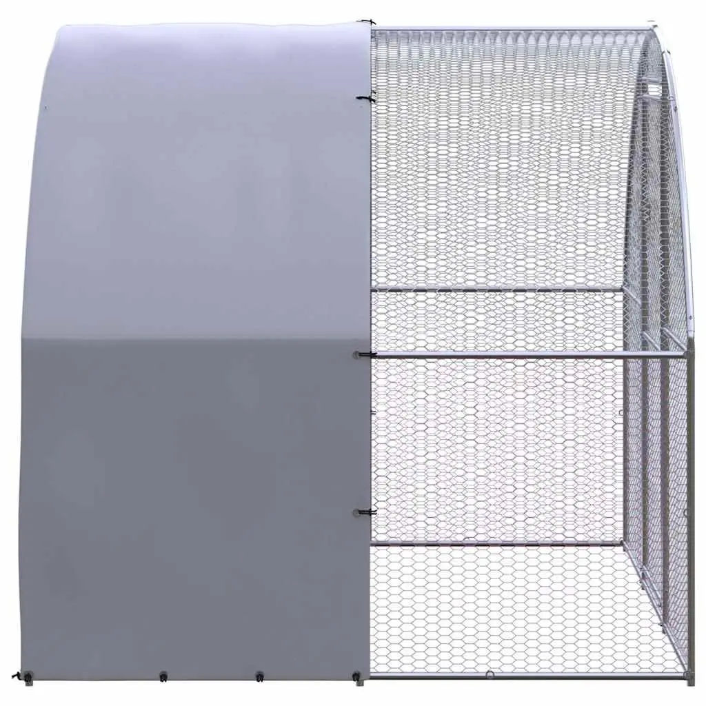 Outdoor Chicken Coop Galvanised Steel 3x2x2 m Poultry Run Enclosure