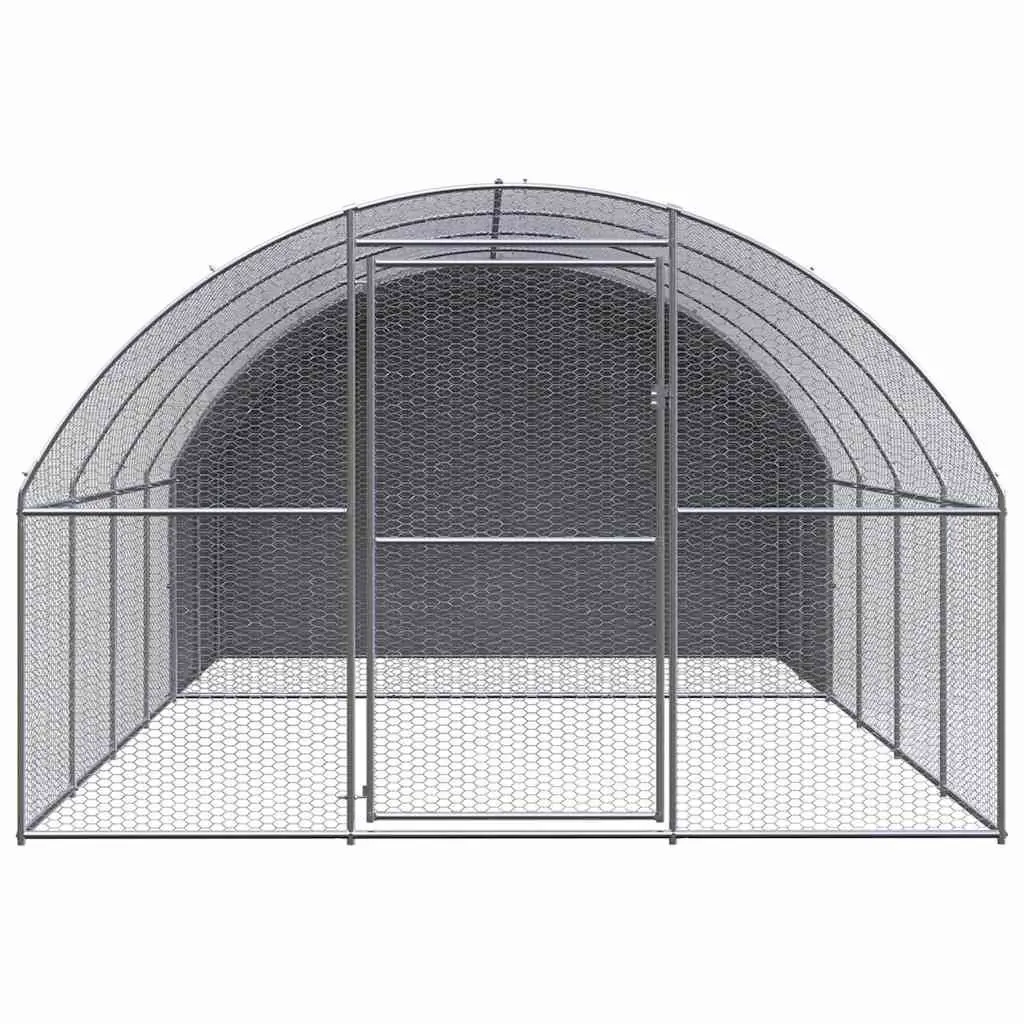 Outdoor Chicken Coop 3x4x2m Galvanised Steel Poultry Enclosure Run Pen Cage