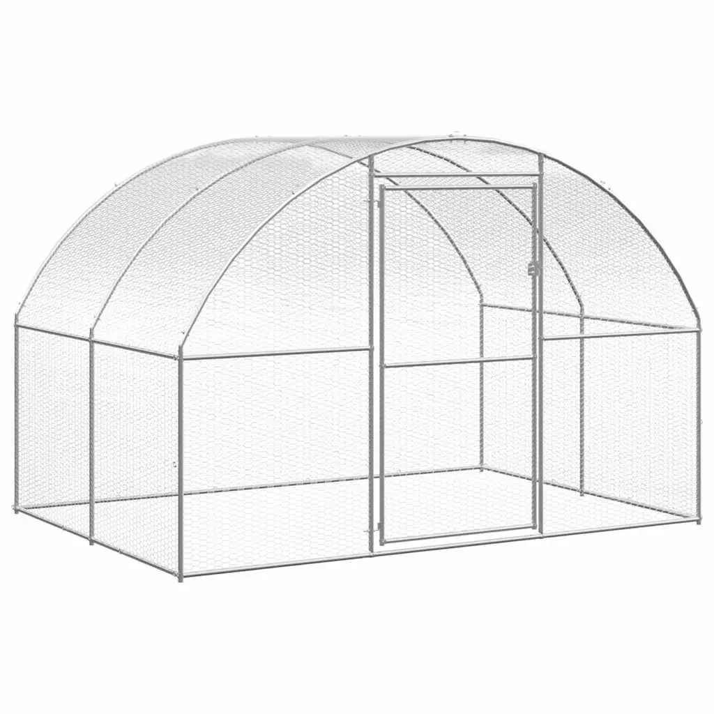 Outdoor Chicken Coop 3x4x2m Galvanised Steel Poultry Enclosure Run Pen Cage