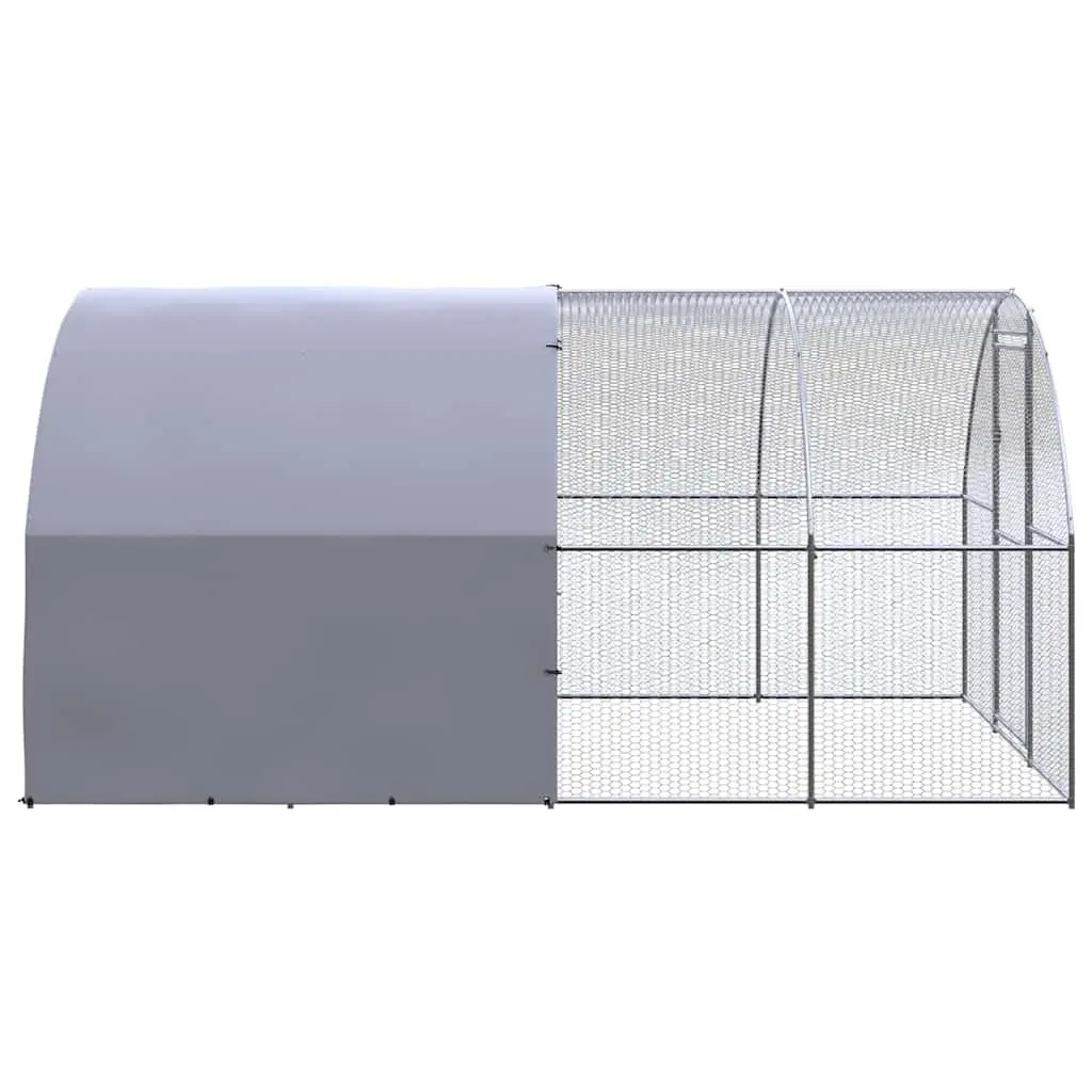 Outdoor Chicken Coop 3x4x2m Galvanised Steel Poultry Enclosure Run Pen Cage