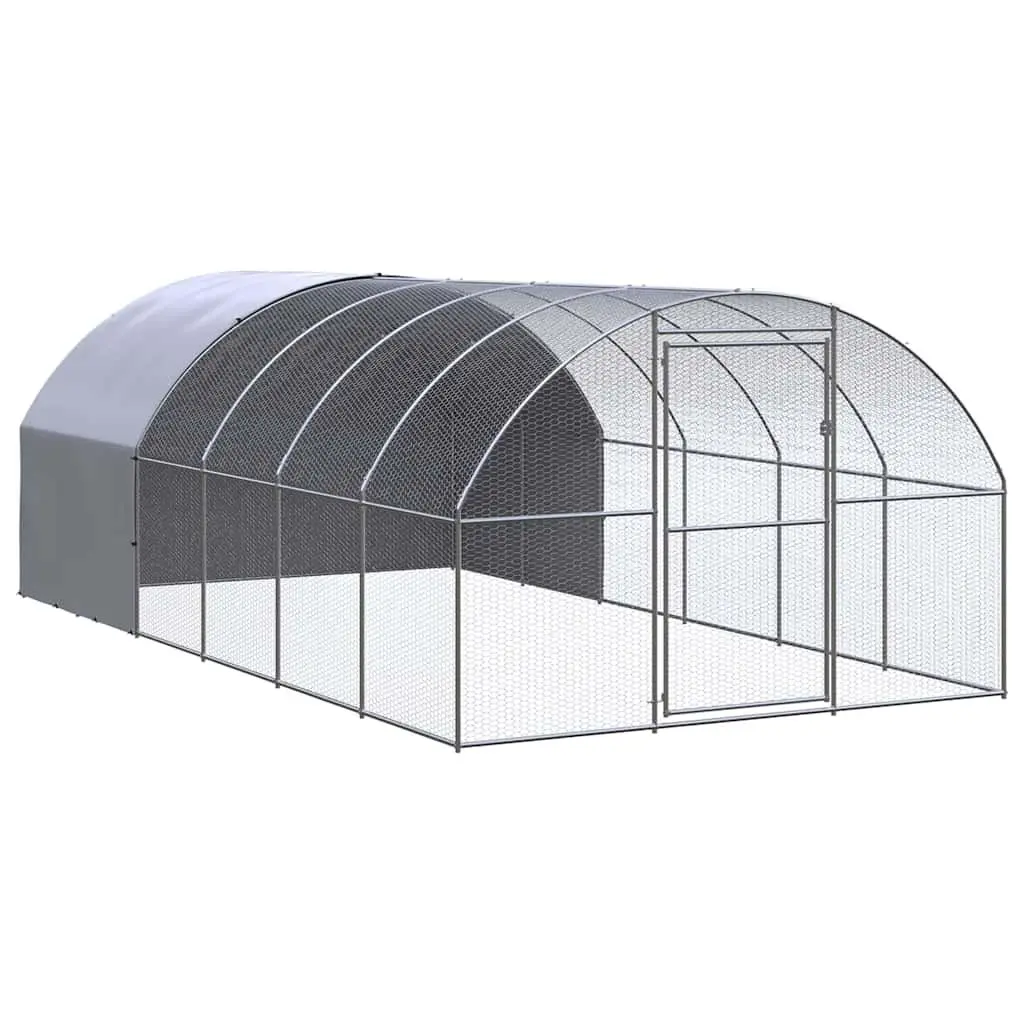 Outdoor Chicken Coop Galvanised Steel 3x6x2m Poultry Enclosure Run Hens Ducks