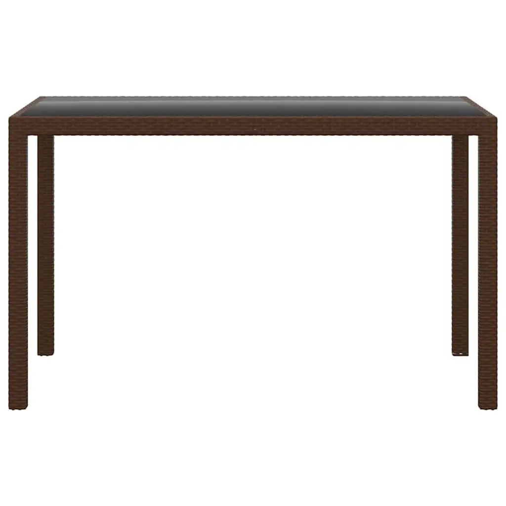3 Piece Garden Dining Set Weather-resistant PE Rattan Outdoor Table Chairs with Cushions Brown