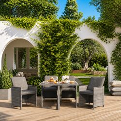 5 Piece Outdoor Dining Set with Comfortable Cushions