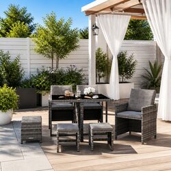 Friendly 9 Piece Garden Dining Set for Your Outdoor Fun
