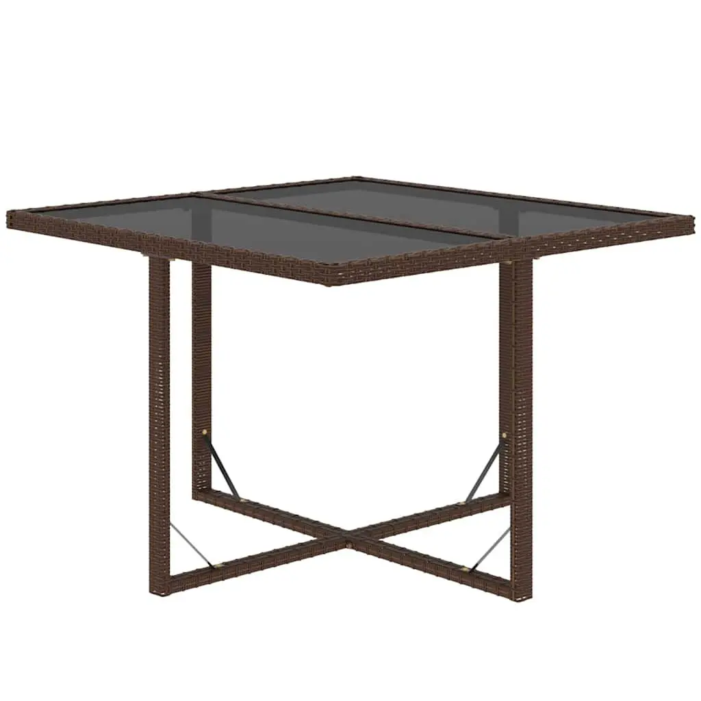 Outdoor Patio Furniture Set 5 Piece Brown PE Rattan with Cushions Garden Dining Set