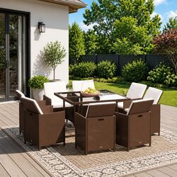 Join Friends for Dining with this 9 Piece Garden Set