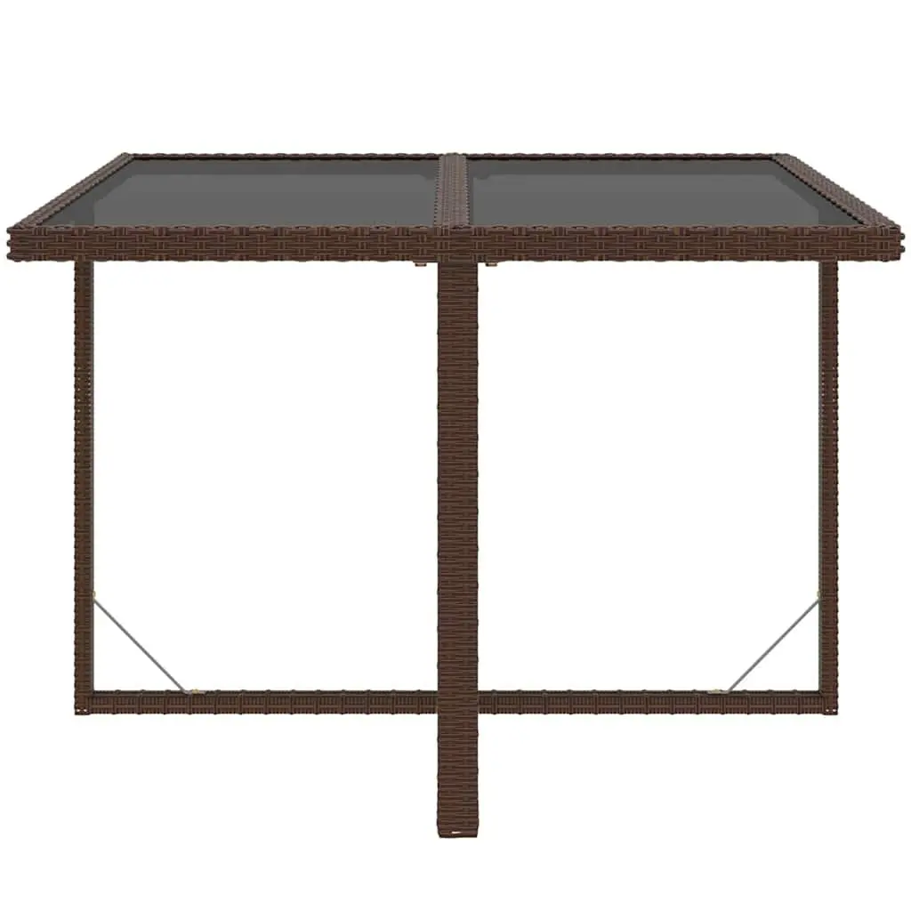 Garden Dining Set 9 Piece Outdoor Patio Furniture Weather-Resistant PE Rattan Brown with Cushions