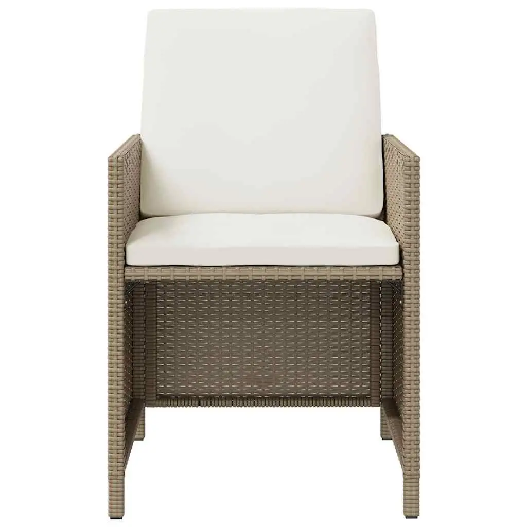 Garden Dining Set 9 Piece Outdoor Patio Furniture Weather-Resistant PE Rattan Beige with Cushions