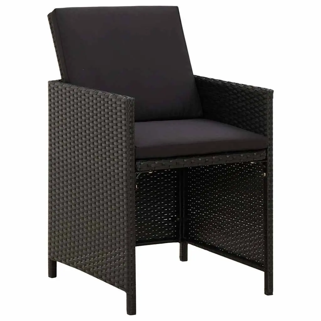 Outdoor Garden Dining Set 5 Piece Poly Rattan Patio Furniture Black with