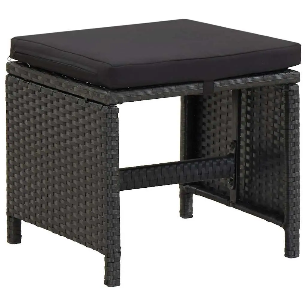 Garden Dining Set 9 Piece Outdoor Furniture Weather-Resistant PE Rattan Black