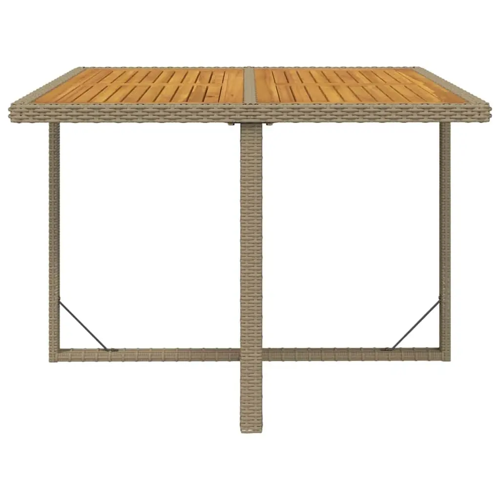 Garden Dining Set 9 Piece Outdoor Furniture Poly Rattan Beige with Cushions