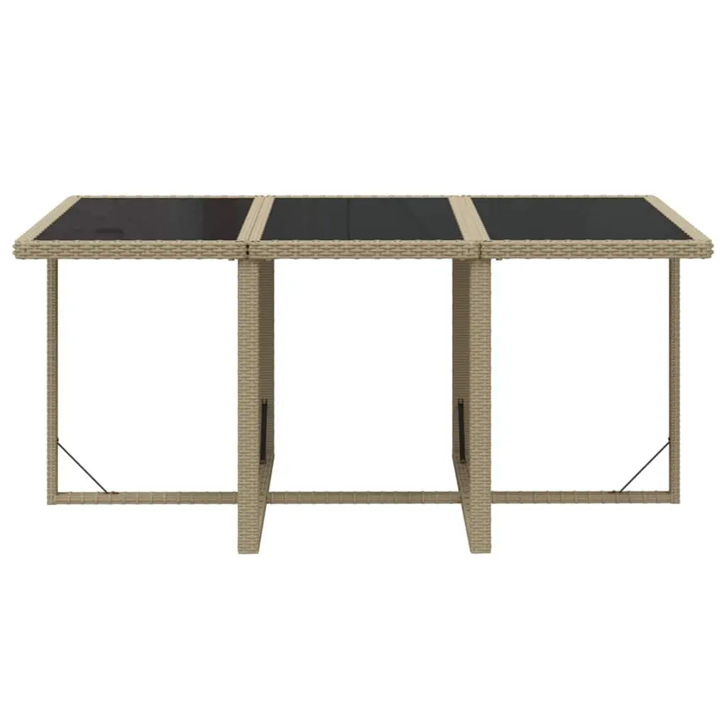 7 Piece Beige Outdoor Garden Dining Set Weather Resistant PE Rattan Furniture