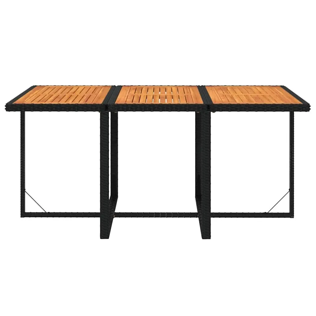 7 Piece Outdoor Garden Dining Set with Cushions Weather-Resistant PE Rattan Black