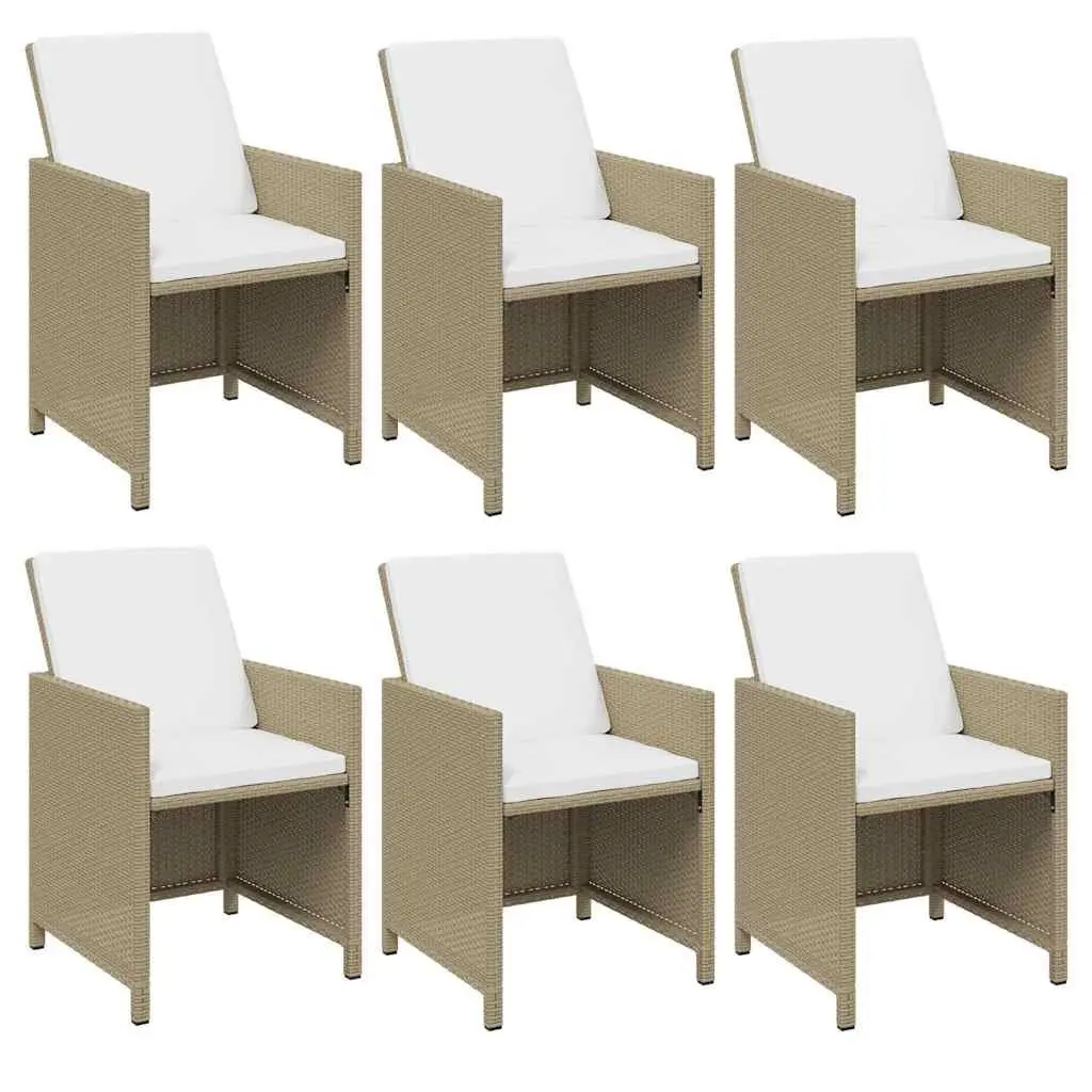 Garden Dining Set 11 Piece Outdoor Furniture Weather-Resistant PE Rattan Beige Patio Table