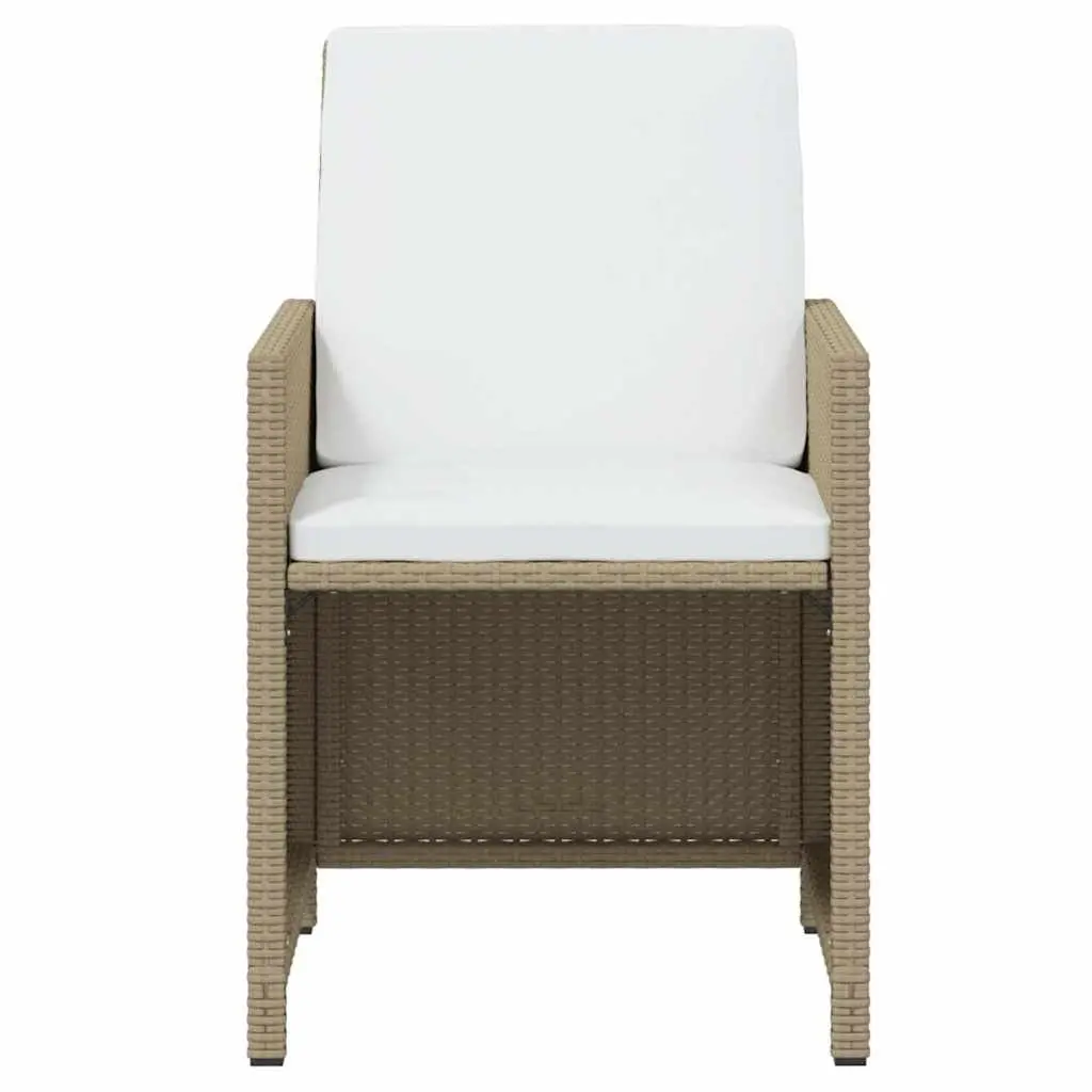 Garden Dining Set 11 Piece Outdoor Furniture Weather-Resistant PE Rattan Beige Patio Table