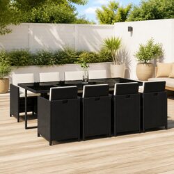 Friendly 9 Piece Black Outdoor Dining Set for Gatherings