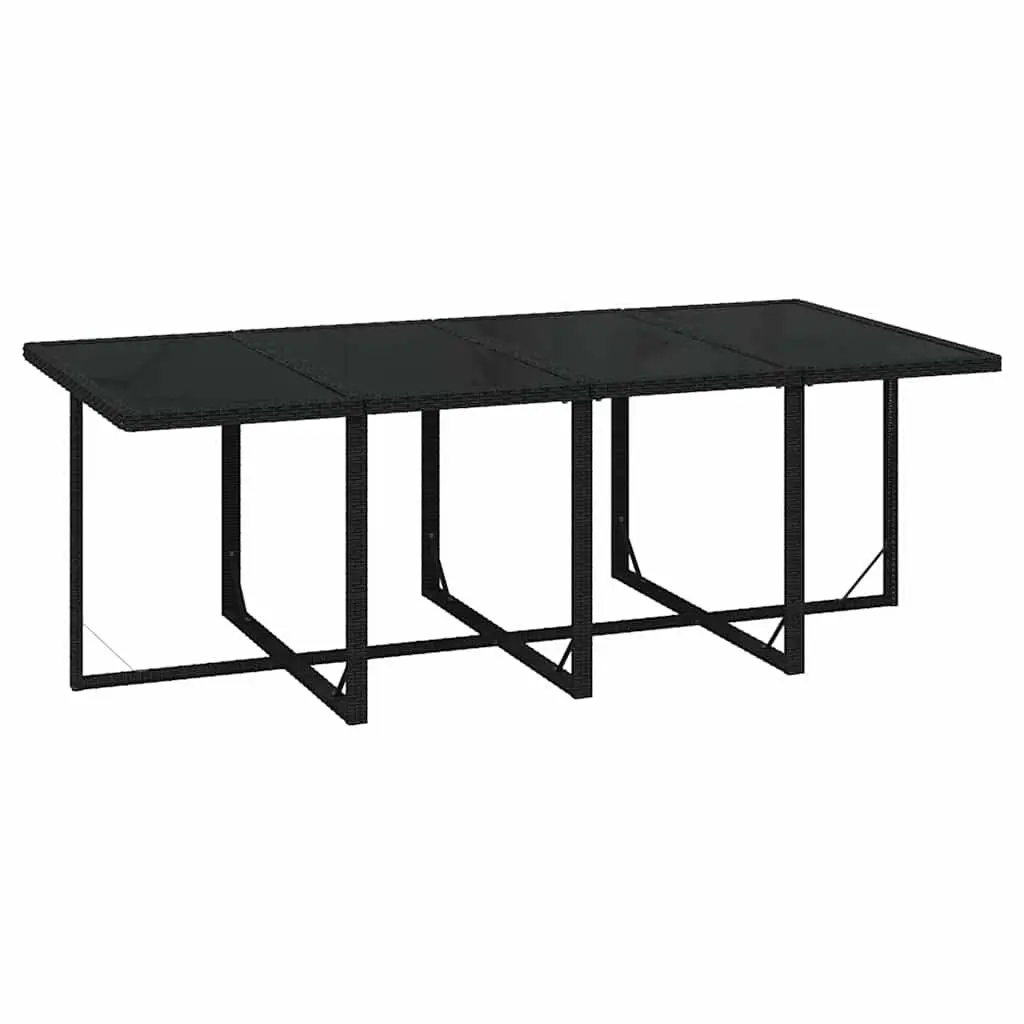 9PieceOutdoorDiningSetContemporaryDesignPErattanBlackCushions
