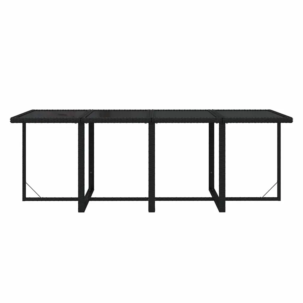 9PieceOutdoorDiningSetContemporaryDesignPErattanBlackCushions