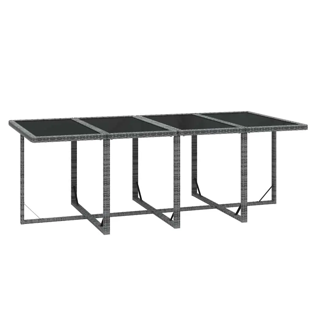 Outdoor Furniture Set 9 Piece Grey PE Rattan Dining Collection with Cushions for Patio and Garden