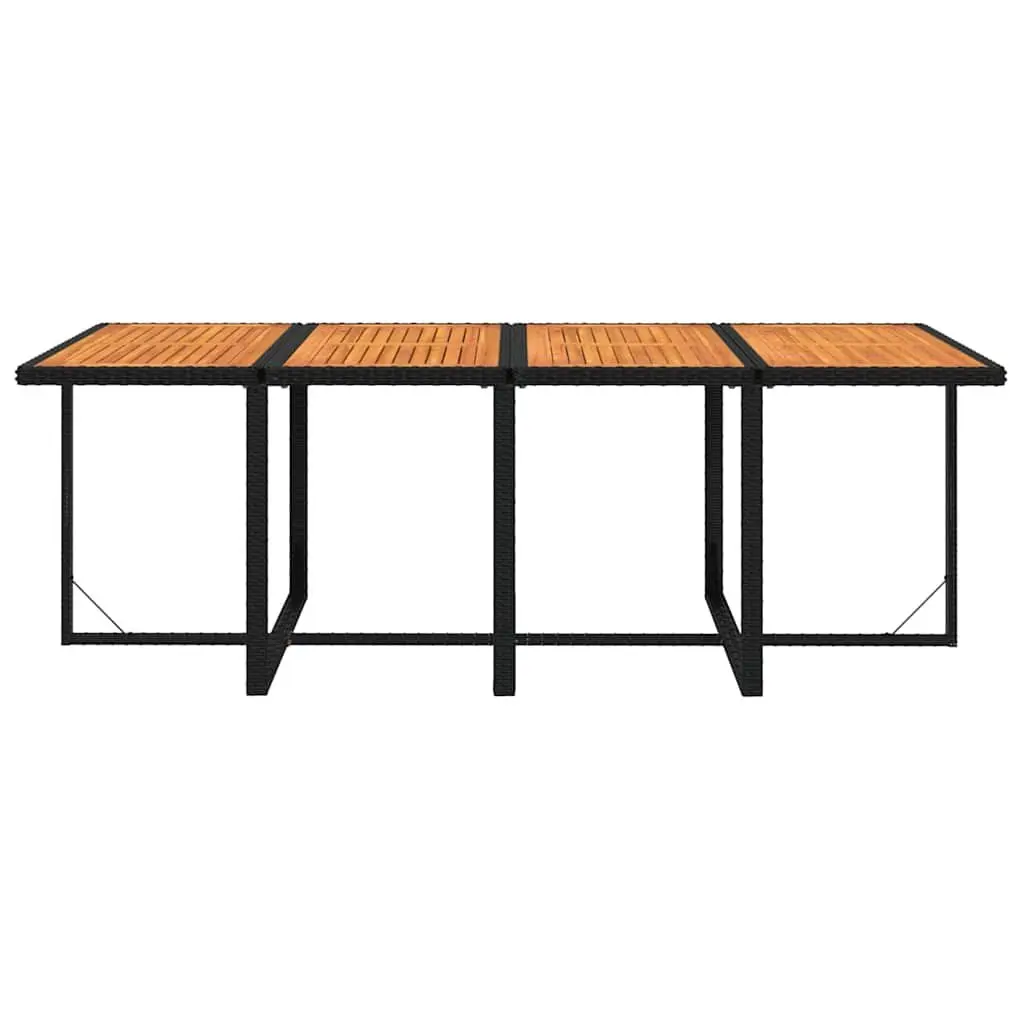 Outdoor Dining Set 9 Piece Black Cushioned PE Rattan Furniture Garden Patio