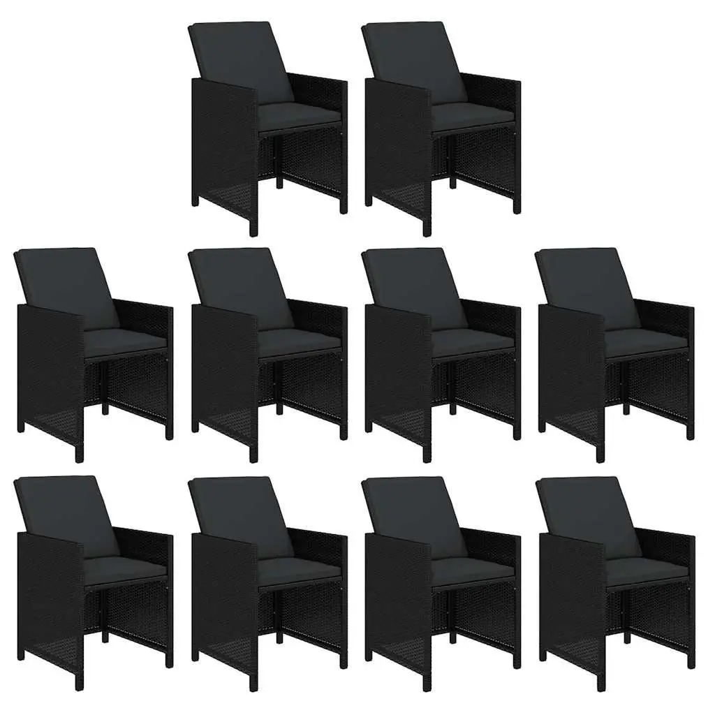 Garden Dining Set 11 Piece Outdoor Furniture Weather-resistant PE Rattan Black