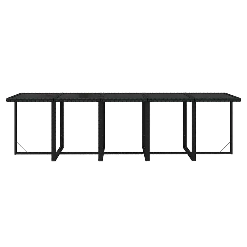 Garden Dining Set 11 Piece Outdoor Furniture Weather-resistant PE Rattan Black