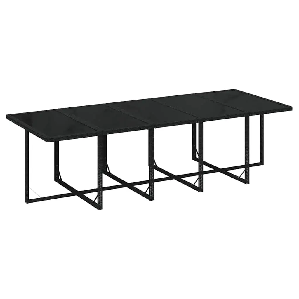 Garden Dining Set 15 Piece Weatherproof Poly Rattan Black Outdoor Furniture
