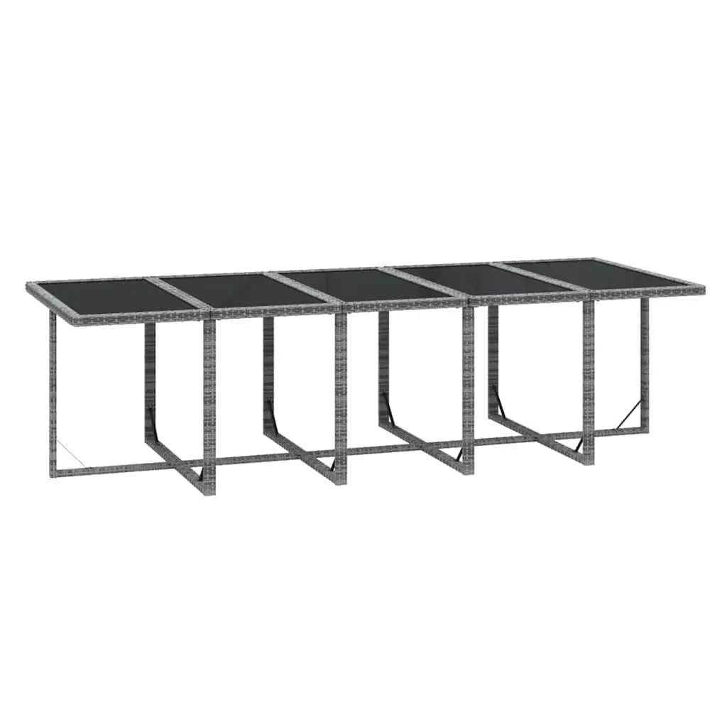 Garden Dining Set 15 Piece Outdoor Furniture Weather-Resistant PE Rattan Grey