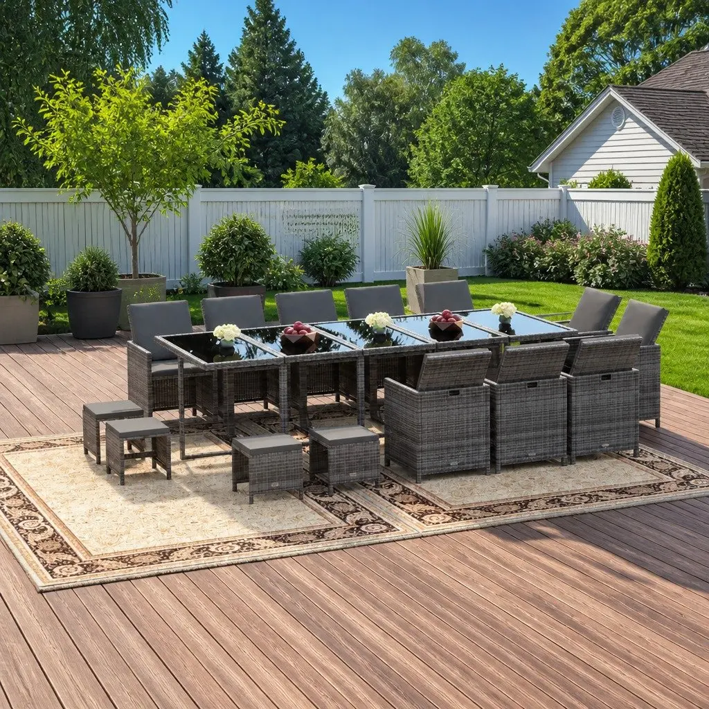 15 Piece Garden Dining Set for Gatherings