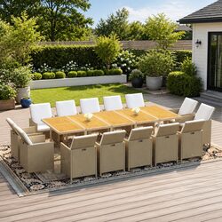 Friendly 15 Piece Outdoor Dining Set for Your Enjoyment