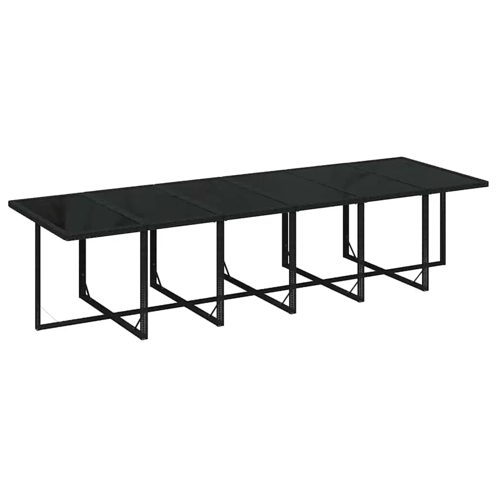 Poly Rattan Garden Dining Set 13 Piece Black Outdoor Furniture with Cushions