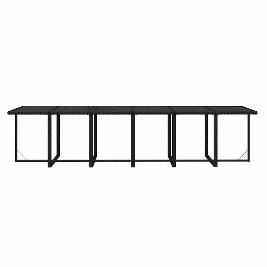 Poly Rattan Garden Dining Set 13 Piece Black Outdoor Furniture with Cushions