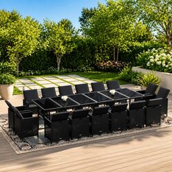 Your Outdoor Dining Companion: 17-Piece Poly Rattan Set