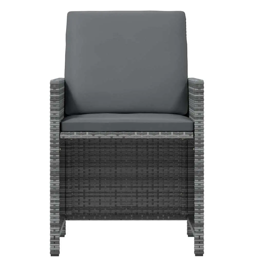 Poly Rattan Garden Dining Set Weather Resistant 13 Pieces Grey