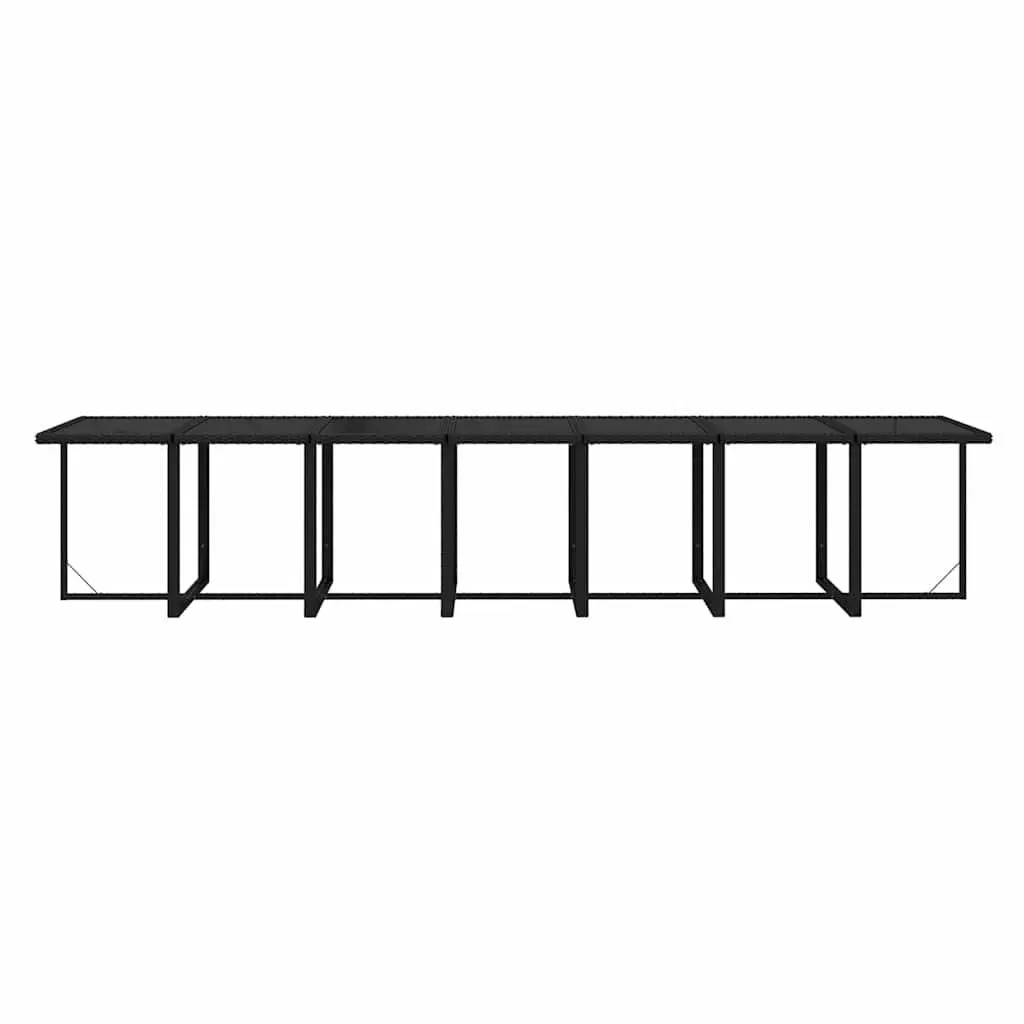 19 Piece Outdoor Dining Set with Black Cushions Durable Poly Rattan and Steel Construction for Garden and Patio Use