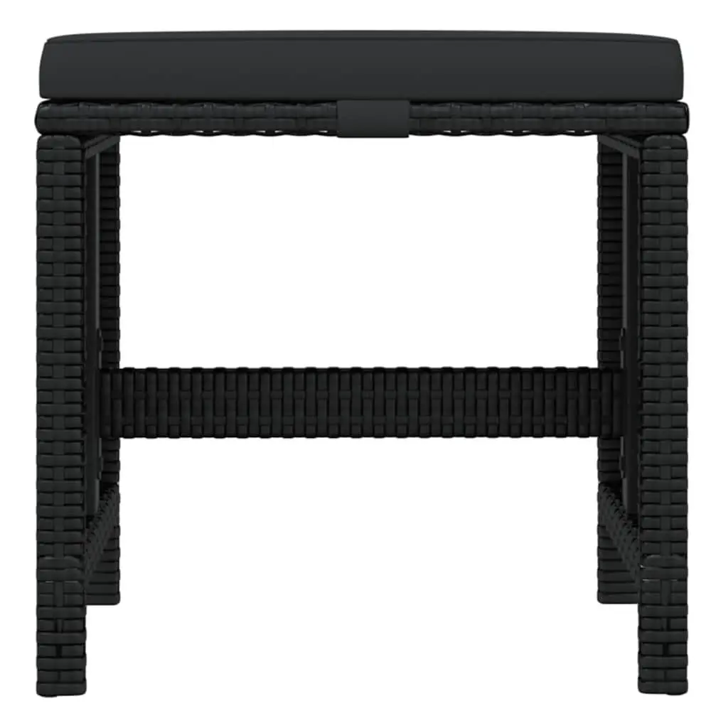 Garden Dining Set 19 Piece Outdoor Furniture Poly Rattan Black with Cushions