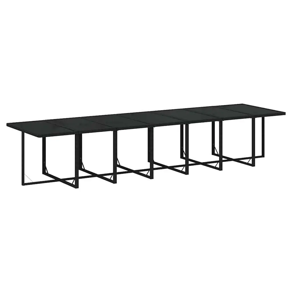 Garden Dining Set 19 Piece Outdoor Furniture Poly Rattan Black with Cushions