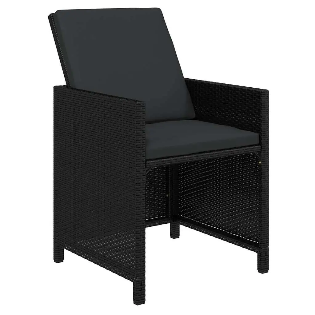 Outdoor Dining Set 21 Piece Black Poly Rattan Garden Furniture