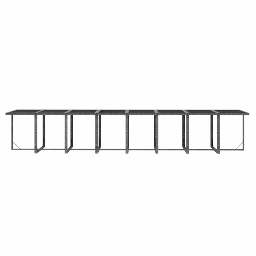 Outdoor Furniture Set 21 Piece Grey PE Rattan Dining with Cushions