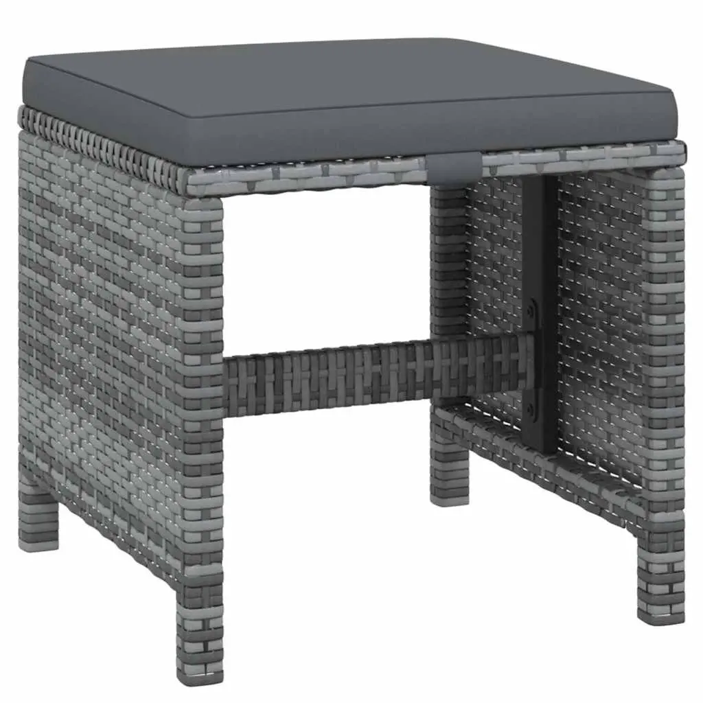 Outdoor Furniture Set 21 Piece Grey PE Rattan Dining with Cushions