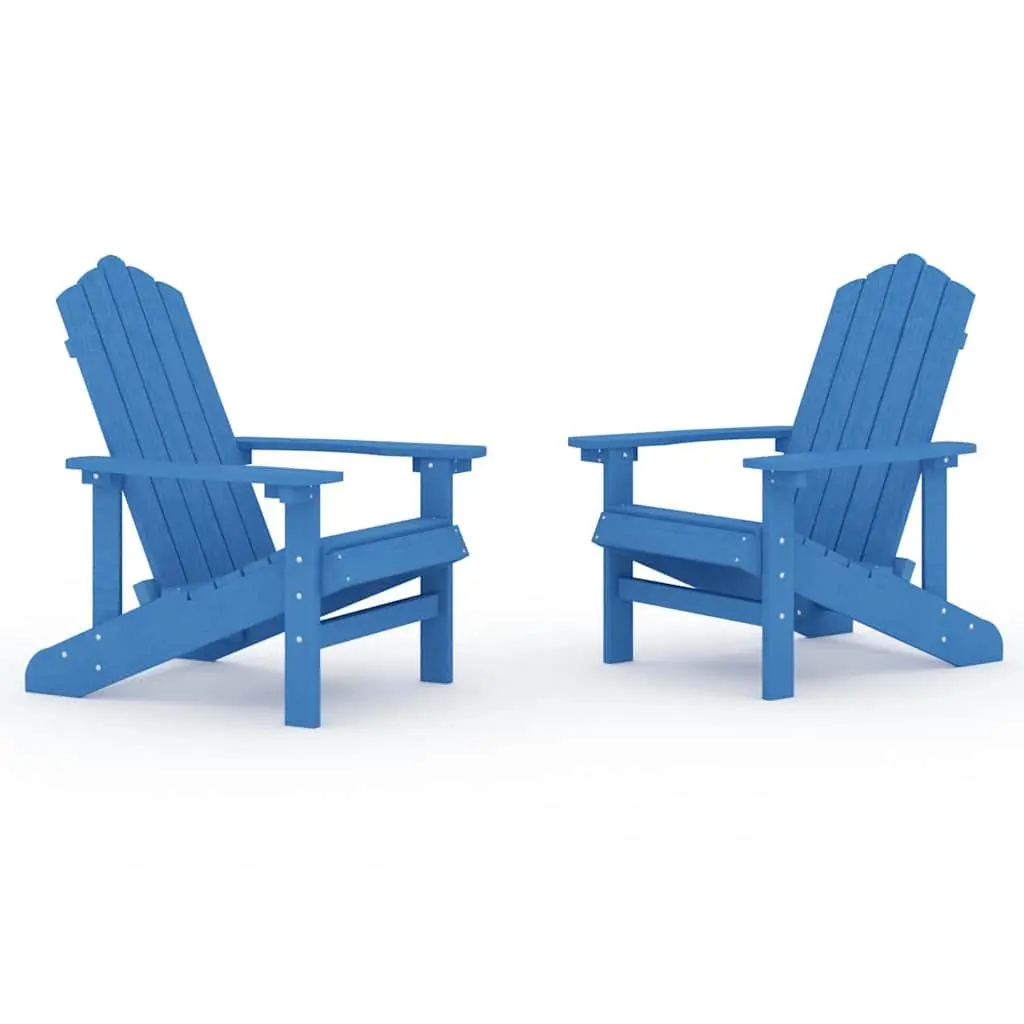 Adirondack Chairs Weather Resistant 2 pcs Blue Garden Patio Seating