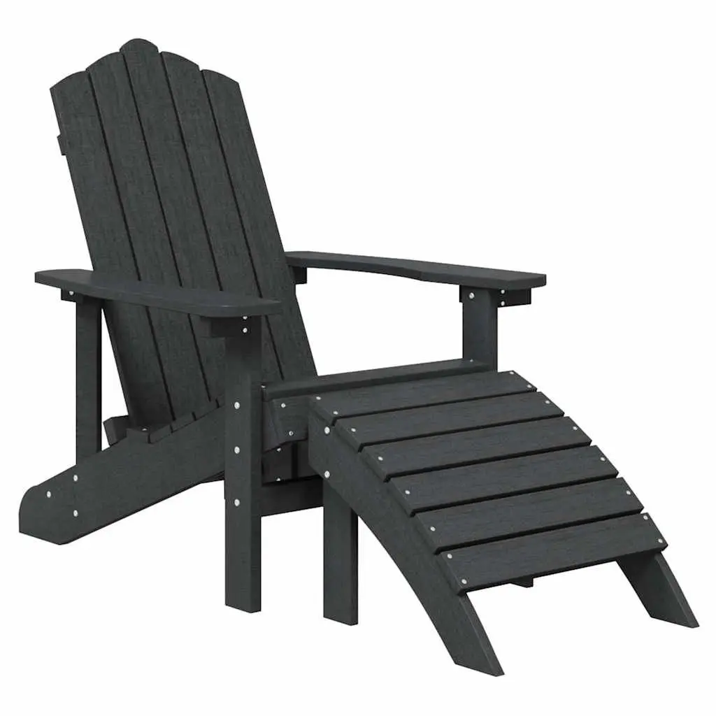 Outdoor Adirondack Chairs 2 pcs with Detachable Footstools Garden Patio Seating