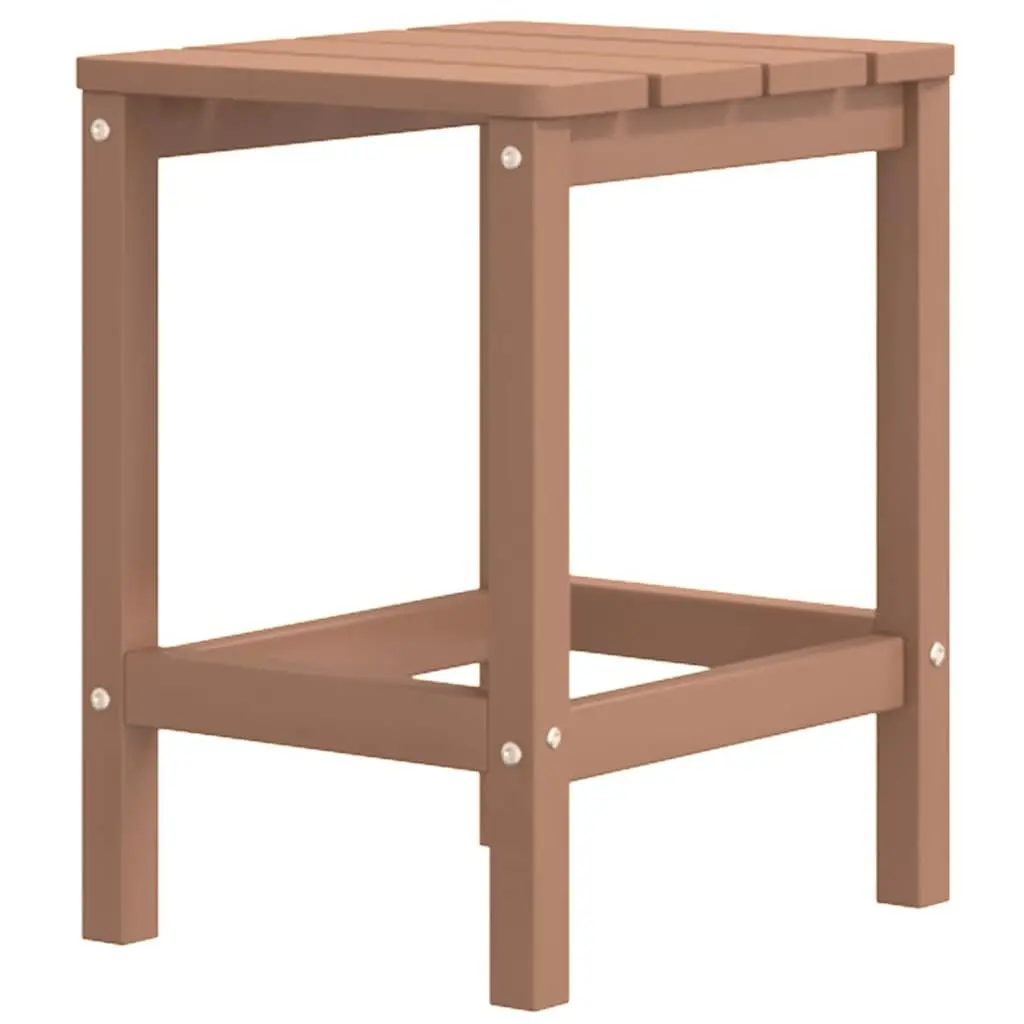 Adirondack Chair with Attached Table Brown Weather Resistant Outdoor Seating